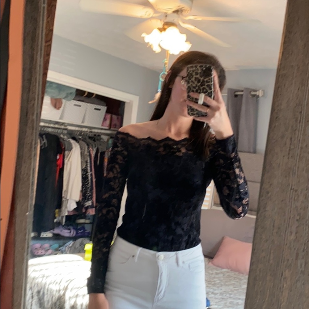 Black lace bodysuit